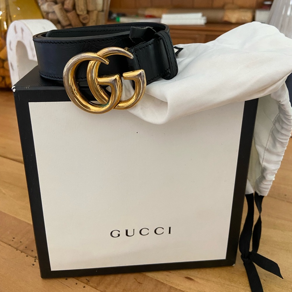 Black Gucci Calfskin belt